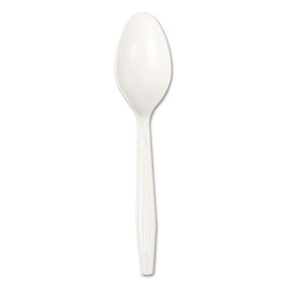 Boardwalk SPOONHW Plastic Teaspoons, Heavyweight Polystyrene, White - 1000 / Case