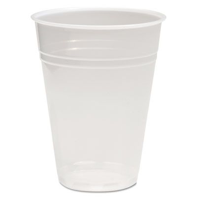 Boardwalk TRANSCUP10 10 oz Plastic Cold Cups, Polypropylene, Translucent - 1000 / Case
