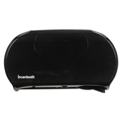 Boardwalk 1529 Twin Jumbo Roll Toilet Paper Dispenser, Black - 1 / Case