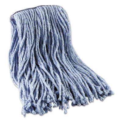 Boardwalk 2016B Wet Mop Heads, Cut-End Cotton / Synthetic, Standard #16, Blue - 12 / Case