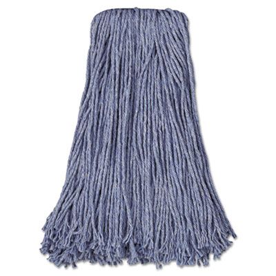 Boardwalk 2024B Wet Mop Heads, Cut-End Cotton/Synthetic, Standard #24, Blue - 12 / Case