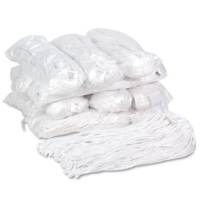 Boardwalk 220R Wet Mop Heads, Premium Cut-End Rayon, 20 oz, White - 12 / Case