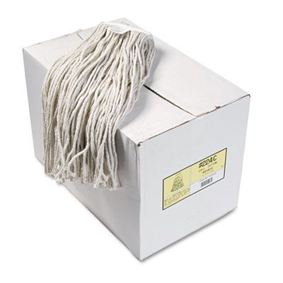 Boardwalk 224C Wet Mop Heads, Premium Cut-End Cotton, 24 oz, White - 12 / Case