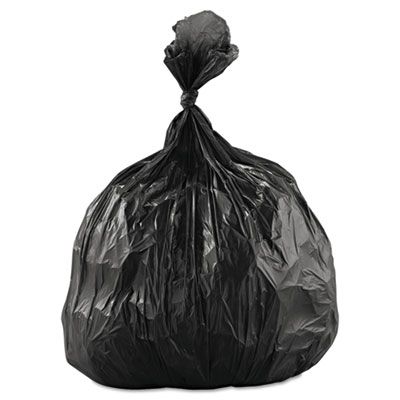 Boardwalk 2432L 16 Gallon Trash Can Liners / Garbage Bags, 24" x 32", 0.35 Mil, Black - 500 / Case