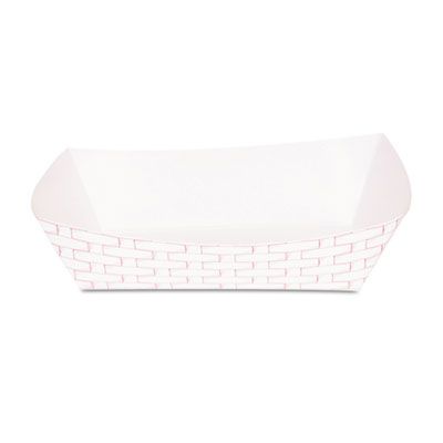 Boardwalk 30LAG500 5 Lb Paper Food Baskets, Red / White - 500 / Case