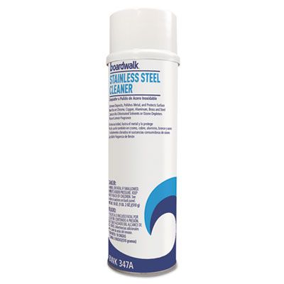 Boardwalk 347A Stainless Steel Cleaner & Polish, Lemon Scent, 18 oz Spray Can - 12 / Case