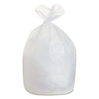 Boardwalk 385822 60 Gallon Trash Can Liners / Garbage Bags, 38" x 58", 19 Mic EQ, Natural - 150 / Case