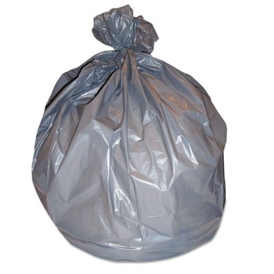 Boardwalk 3858SEH 60 Gallon Trash Can Liners / Garbage Bags, 38" x 58", 1.1 Mil, Gray - 100 / Case