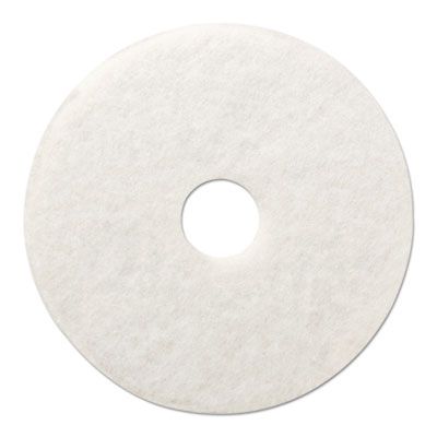 Boardwalk 4020WHI Polishing Floor Pads, 20" Diameter, White - 5 / Case