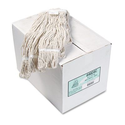 Boardwalk 4024C Wet Mop Heads, Pro Loop Web / Tailband, Cotton, White - 12 / Case