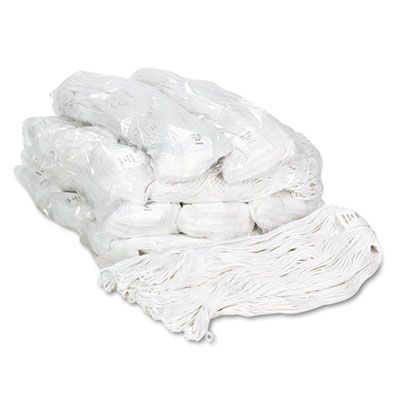 Boardwalk 4024R Wet Mop Heads, Pro Loop Web / Tailband, Rayon, #24, White - 12 / Case