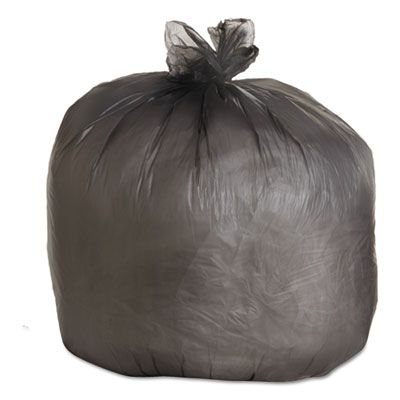 Boardwalk 404622BLK 45 Gallon Trash Can Liners / Garbage Bags, 40" x 46", 19 Mic EQ, Black - 150 / Case