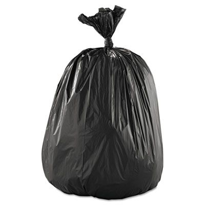 Boardwalk 4347H 56 Gallon Trash Can Liners / Garbage Bags, 0.60 Mil, 43" x 47", Black - 100 / Case