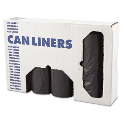 Boardwalk 4347SEH 56 Gallon Trash Can Liners / Garbage Bags, 1.1 Mil, 43" x 47", Gray - 100 / Case
