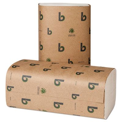 Boardwalk 52GREEN Singlefold Paper Hand Towels, 9-1/8" x 10-1/4", White - 4000 / Case
