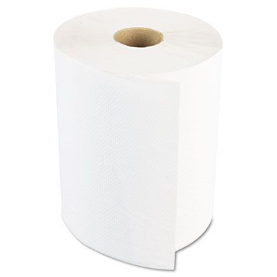 Boardwalk 6254B Hardwound Roll Paper Hand Towels, 1 Ply, 8" x 800', White - 6 / Case