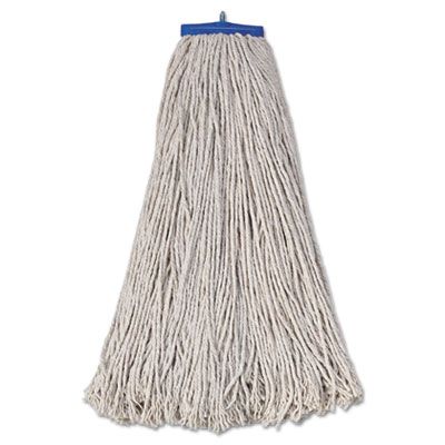 Boardwalk 732C Cotton Wet Mop Heads, Lie-Flat, 32 oz, White - 12 / Case
