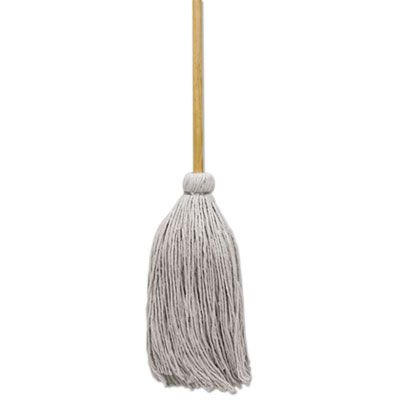 Boardwalk CD50024S Cotton Deck Mop with 50" Wood Handle, 24 oz, White - 6 / Case