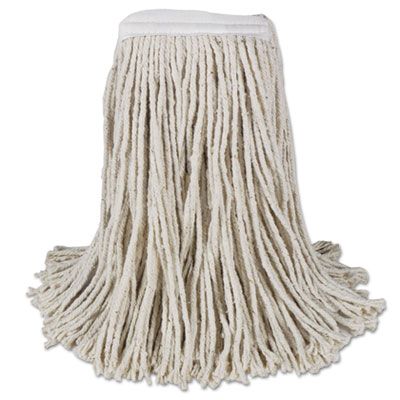 Boardwalk CM02016S Wet Mop Heads, Cotton, Cut-End, 4 Ply, #16 Band, White / Natural - 12 / Case