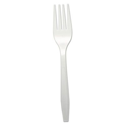 Boardwalk FORKHWPPWH Plastic Forks, Heavyweight Polypropylene, White - 1000 / Case