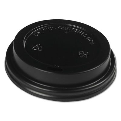 Boardwalk HOTBL1020 Plastic Dome Lid for Boardwalk 10-20 oz Hot Cups, Black - 1000 / Case
