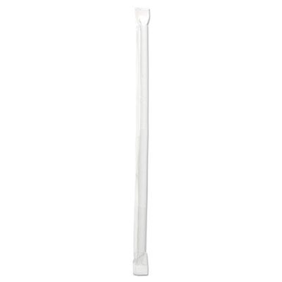 Boardwalk JSTW775CLR 7.75" Plastic Jumbo Straws, Wrapped, Clear - 12000 / Case