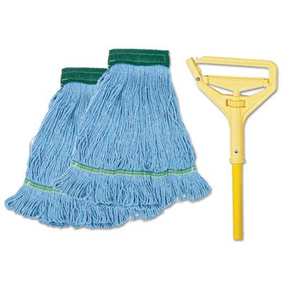 Boardwalk 400MBC Looped-End Mop Kit, Cotton Blend Mop Heads, 60" Handle - 1 / Case