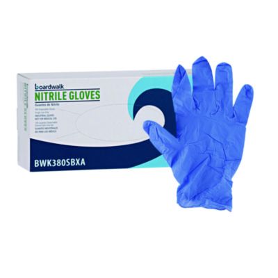 Boardwalk 380S Nitrile Gloves, Powder Free, Small, 4 Mil, Blue - 1000 / Case