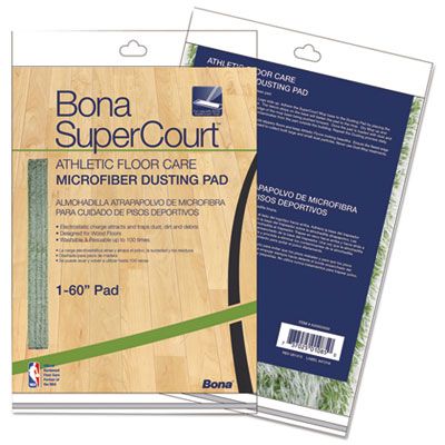 Bona AX0003500 SuperCourt Athletic Floor Care Microfiber Dusting Pad, 60", Green - 1 / Case