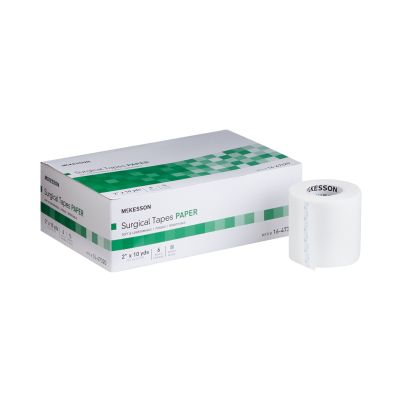 McKesson 16-47320 Surgical Medical Tape, Air Permeable Paper, 2" x 10 Yds, White, NonSterile - 72 / Case