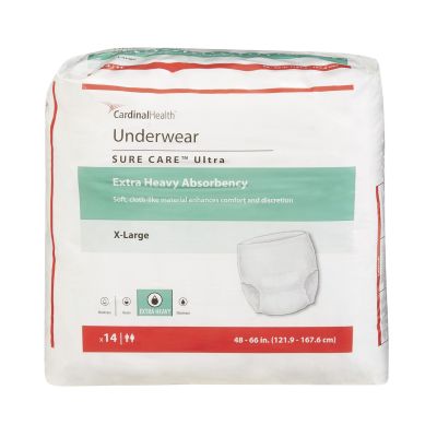 Cardinal Sure Care Ultra Pull Up Underwear, X-Large (48-66 in.), Extra Heavy - 14 / Case