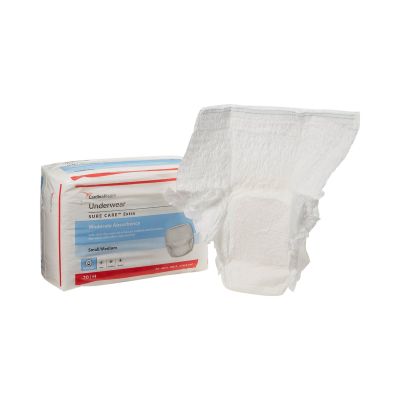 Cardinal Sure Care Extra Pull Up Underwear, Small / Medium (34 to 46 in.), Moderate Absorbency - 80 / Case