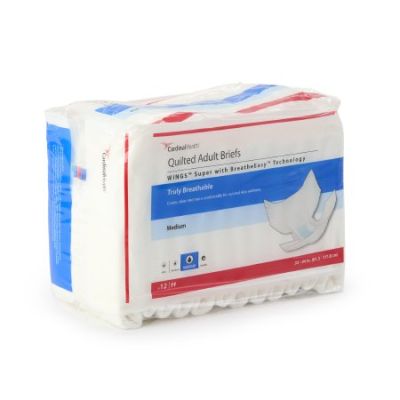 Cardinal Wings Super Quilted Adult Diapers with Tabs, Medium (32 to 44 in.), Maximum - 12 / Case