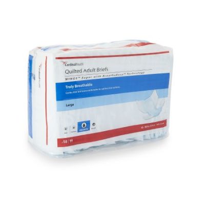 Cardinal Wings Super Quilted Adult Diapers with Tabs, Large (45-58 in.), Maximum - 72 / Case