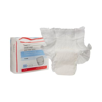 Cardinal Sure Care Extra Pull Up Underwear, X-Large (48 to 66 in.), Moderate Absorbency - 14 / Case