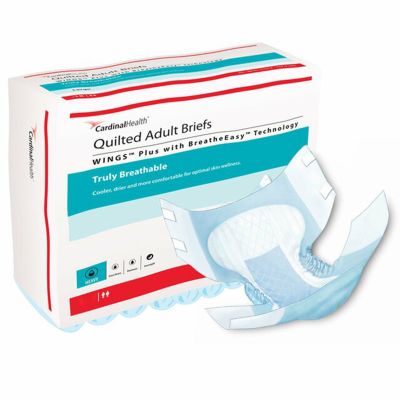 Cardinal Quilted Wings Plus Adult Diapers with Tabs, X-Large (59 to 64 in.), Heavy - 60 / Case