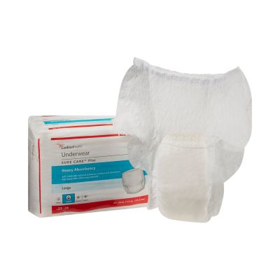 Cardinal Sure Care Plus Pull Up Underwear, Large (44 to 54 in.), Heavy - 100 / Case