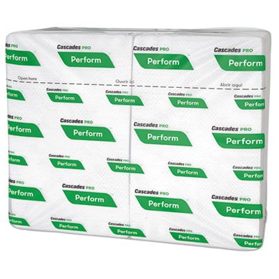 Cascades T410 Perform Interfold Paper Dispenser Napkin Refills, 1 Ply, Recycled, 6.5" x 4.25" Folded, White - 6016 / Case