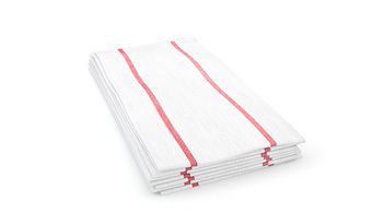 Cascades W910 Tuff-Job Durable Foodservice Towels, 12.25" x 24", White / Red Stripe - 150 / Case