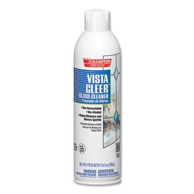Chase 5155 Champion Vista Cleer Glass Cleaner, Ammonia-Free, Clean Scent, 20 oz Aerosol - 12 / Case