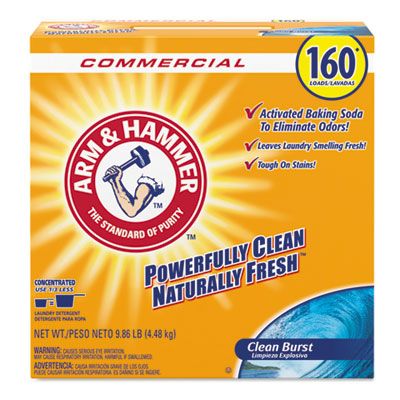 Arm & Hammer 3320000109 Laundry Detergent Powder, Clean Burst Scent, 9.86 Lb Box - 3 / Case