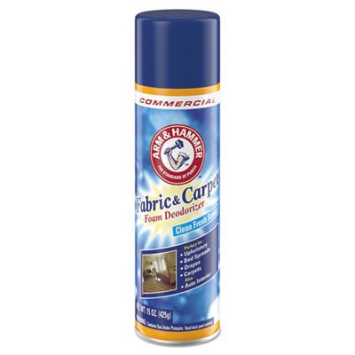 Arm & Hammer 3320000514 Fabric & Carpet Foam Deodorizer, Fresh Scent, 15 oz Aerosol Can - 8 / Case