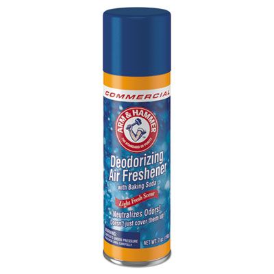 Arm & Hammer 3320094170 Commercial Baking Soda Air Freshener, Light Fresh, 7 oz Aerosol Can - 12 / Case