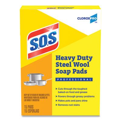 Clorox 88320 S.O.S Steel Wool Soap Pads, 15 / Box - 12 / Case
