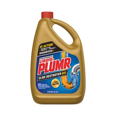 Clorox 00228 Liquid-Plumr Gel Drain Clog Remover, 80 oz Bottle - 6 / Case
