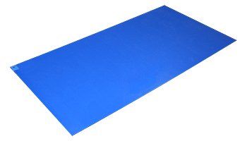 Connecticut Clean Room Poly Tack Adhesive Floor Mat, 24" x 36", Blue - 120 / Case