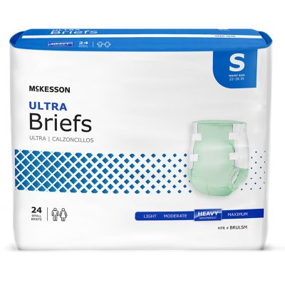 McKesson Ultra Briefs Adult Diapers with Tabs, Small (22-36 in.), Heavy - 24 / Case