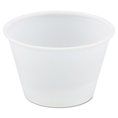 Dart Solo P400N 4 oz Plastic Souffle / Portion Cups, Polystyrene, Translucent - 2500 / Case