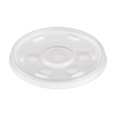 Dart 10SL Straw Slot Plastic Lids for Dart 10 oz Foam Cold Cups, Translucent - 1000 / Case
