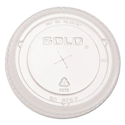 Dart Solo 626TS Flat Straw Slot PETE Plastic Lids for 16-24 oz Cold Cups, Clear - 1000 / Case